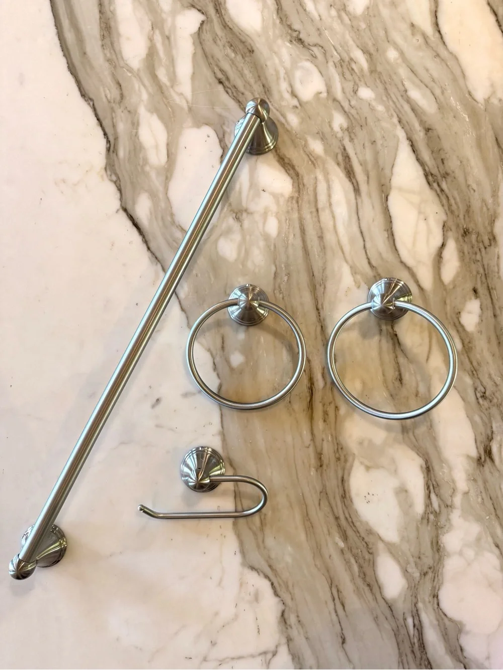 Classic 4-Piece Bathroom Accessory Set in Brushed Nickel